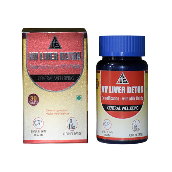 NV Liver Detox herbal supplement with Milk Thistle for liver cleansing, detoxification, and improved digestion – natural Ayurvedic liver care capsule